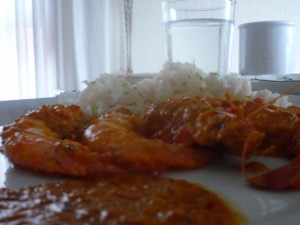 langostinos curry tailandés